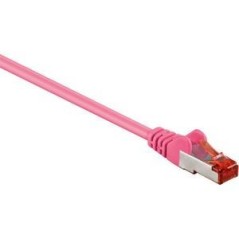 Goobay CAT 6 S/FTP CU 3m Magenta - High-Speed Ethernet Cable for Optimal Performance!